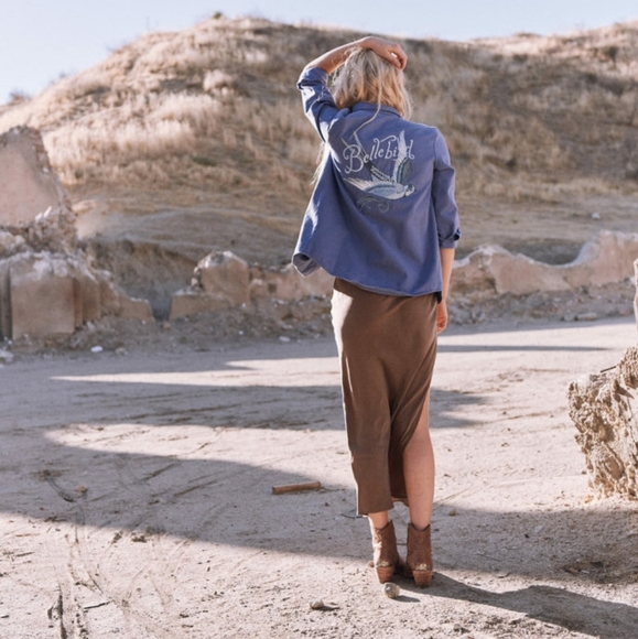 Blue Belle Chambray Jacket Bellebird Spell Designs S Bird Buttondown Shirt - Picture 9 of 16